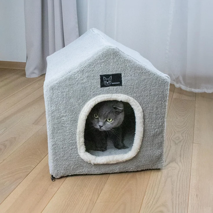 KVOTA Tierhöhle Haustierhöhle Zelthäuschen Hundehaus 36,5x42,5x36,5 cm, inkl. Kissen – Bild 4