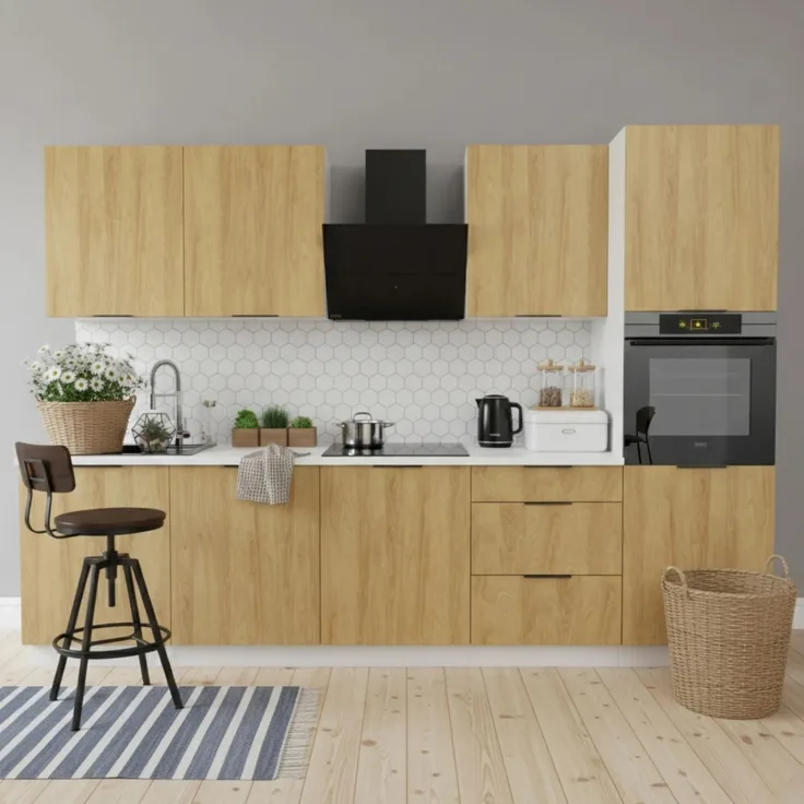 Küchenunterschrank 87 cm - Hicora-Eiche - Eckküchenschrank - ohne Arbeitsplatte - Soft-Close-System