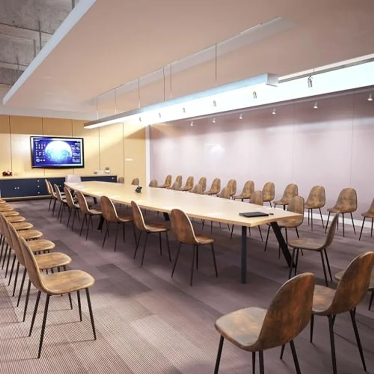 FurnitureR 4 Stühle, Tagungsräume in Schweden, braunes Stuhl, modernes Design, Material aus langlebigem Metall, für Büro oder Zuhause, Eleganz und Komfort
