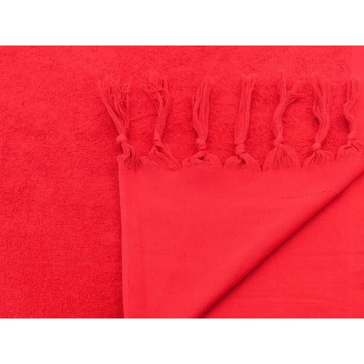 Hamamtuch Frottee rot mit Fransen ca. 90x180 cm – Bild 3