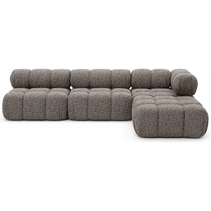 Kaiser Möbel Selia L Ecksofa, Modulares Wohnlandschaft in Bouclé-Stoff Abriamo, Weiche abgerundete Formen, Modernes Design, Ideal für Wohnzimmer