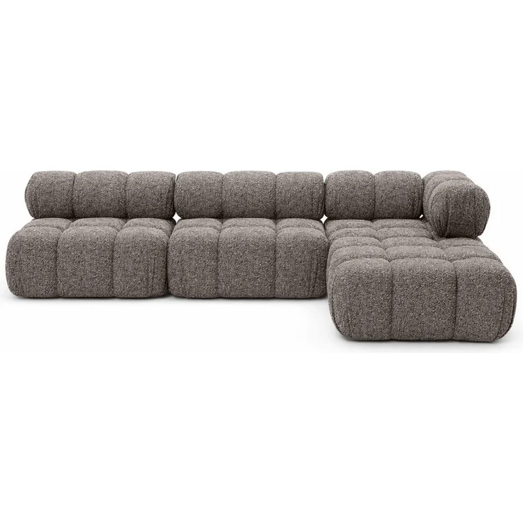Kaiser Möbel Selia L Ecksofa, Modulares Wohnlandschaft in Bouclé-Stoff Abriamo, Weiche abgerundete Formen, Modernes Design, Ideal für Wohnzimmer