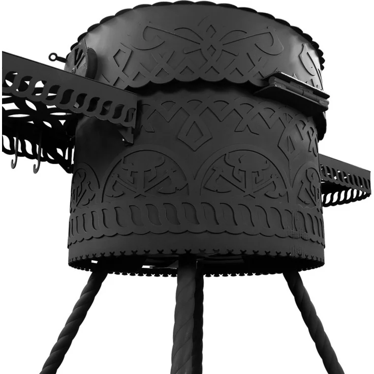 Holzkohlegrill Drakkar mit Gussrost Ø 54,5 cm – Robuster Rundgrill im Wiking-Stil – Bild 3
