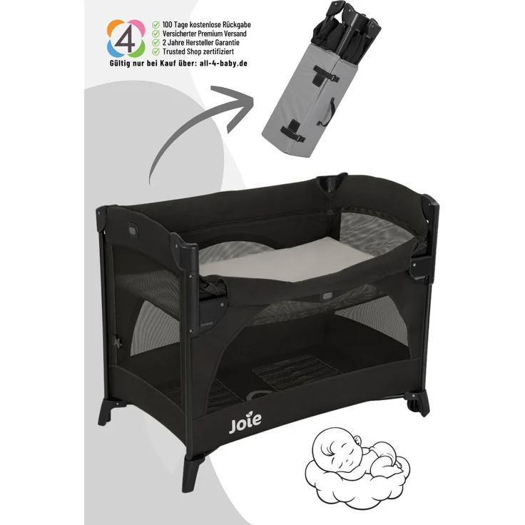 Joie Kubbie Sleep Reisebett Shale, 100 x 53,5 x 81 cm – Bild 5