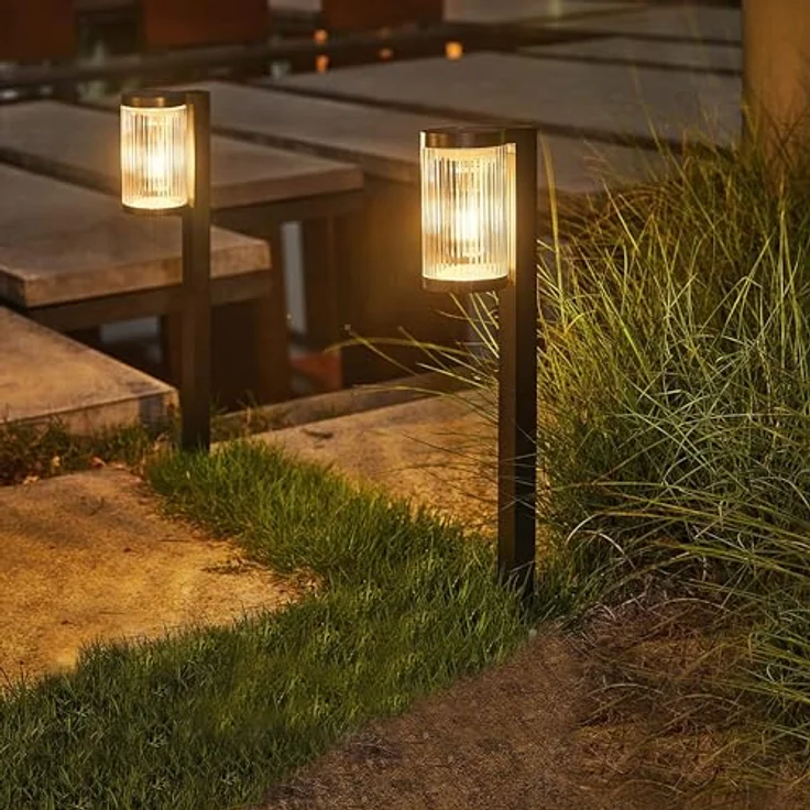 Lumisky BEAMLIT-Solarleuchten, 2er Set, LED, warmweiß, 58 cm hoch, IP65 strahlwassergeschützt, 12 Stunden Betriebsdauer – Bild 2