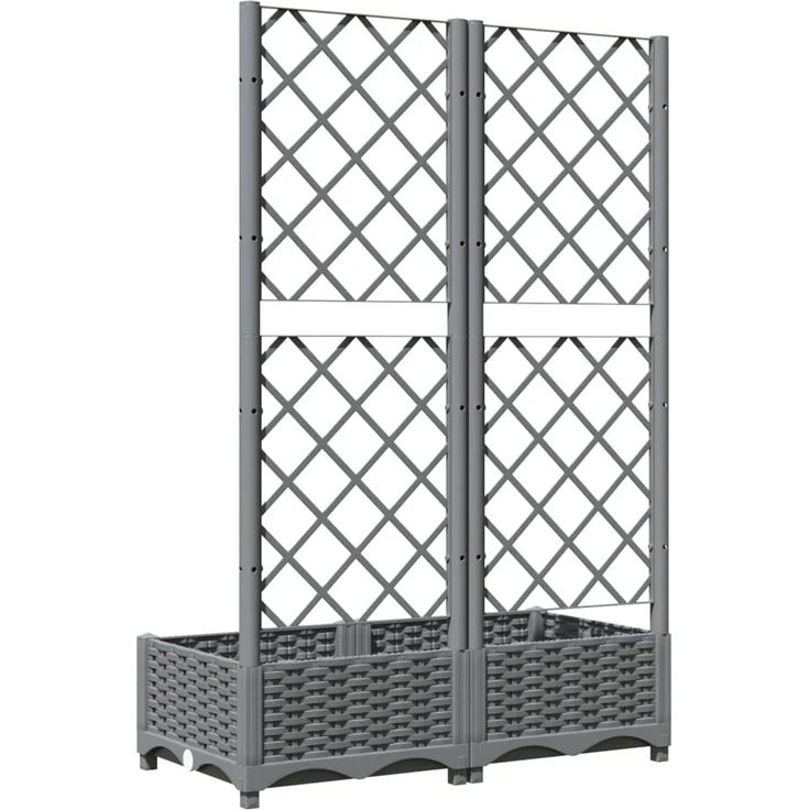 vidaXL Pflanzkübel mit Rankgitter Hellgrau 80x40x121,5 cm PP 153271 – Bild 6