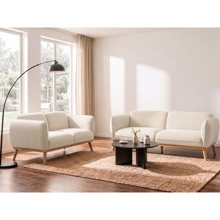 Sofa Set 5-Sitzer LJUNG Bouclé Hellbeige – Bild 3