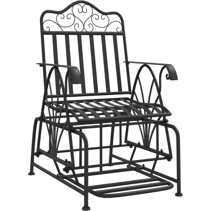 vidaXL Schaukelstuhl 61 cm Schwarz Stahl 318834