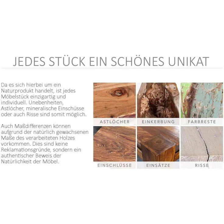 riess-ambiente Couchtisch MAMMUT 120cm natur / schwarz (Einzelartikel, 1-St), Wohnzimmer · Massivholz · Metall · Baumkante · Industrial – Bild 5