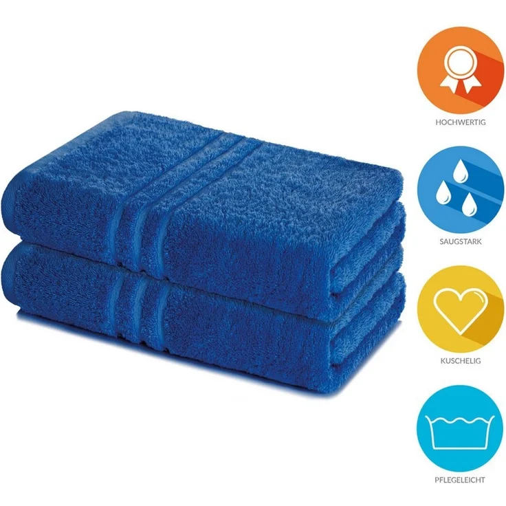 Lavea Badetuch Elena 2er Set Badetücher 100x150 cm, Duschtuch, 500 g/m² Frottier, weich & saugstark, pflegeleicht – Bild 2