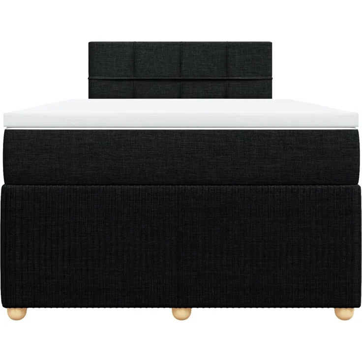 vidaXL Boxspringbett mit Matratze Schwarz 120x200 cm Stoff 3287425 – Bild 4