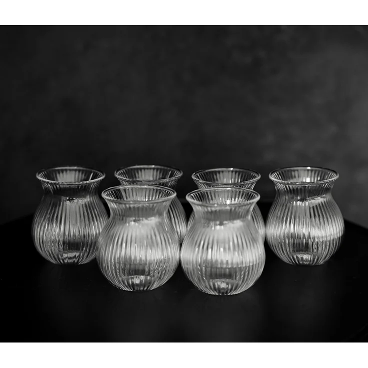 Mini-Teegläser, 100 ml - 6-teiliges Set im geriffeltem Design – Bild 4