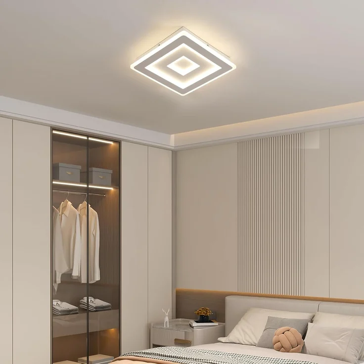 Comely LED Deckenleuchte Quadrat, 28cm 36W Moderne Deckenlampe Quadratisch Weiß LED Deckenbeleuchtung für Schlafzimmer, Wohnzimmer, Flur, Natürliches Licht 4500K – Bild 3