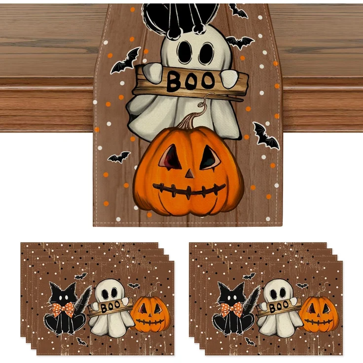 ABC Halloween-Platzset aus Leinen, 30 x 45 cm – Bild 4