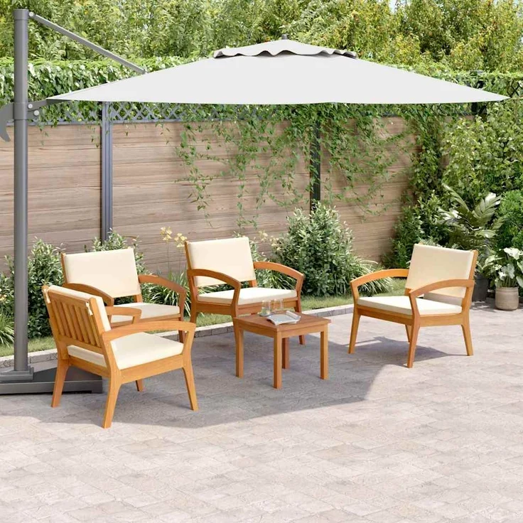 vidaXL Bistrogarnitur mit Kissen 5 pcs Braun Polyester 3328619 – Bild 3