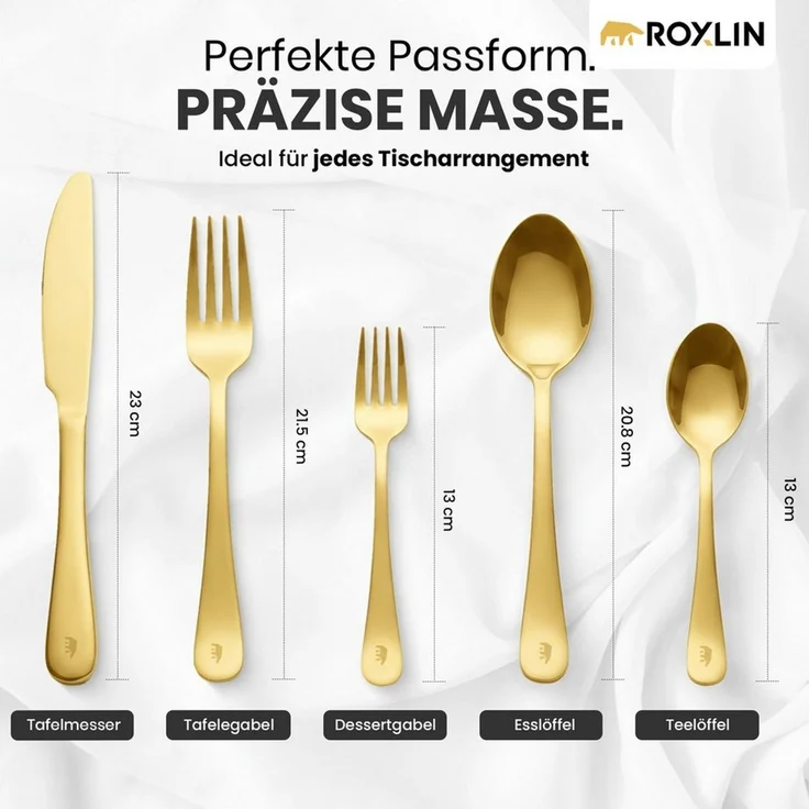 Roxlin Besteck-Set 30-teiliges Edelstahl-Besteckset modern & elegant 4 Farbe – Bild 4