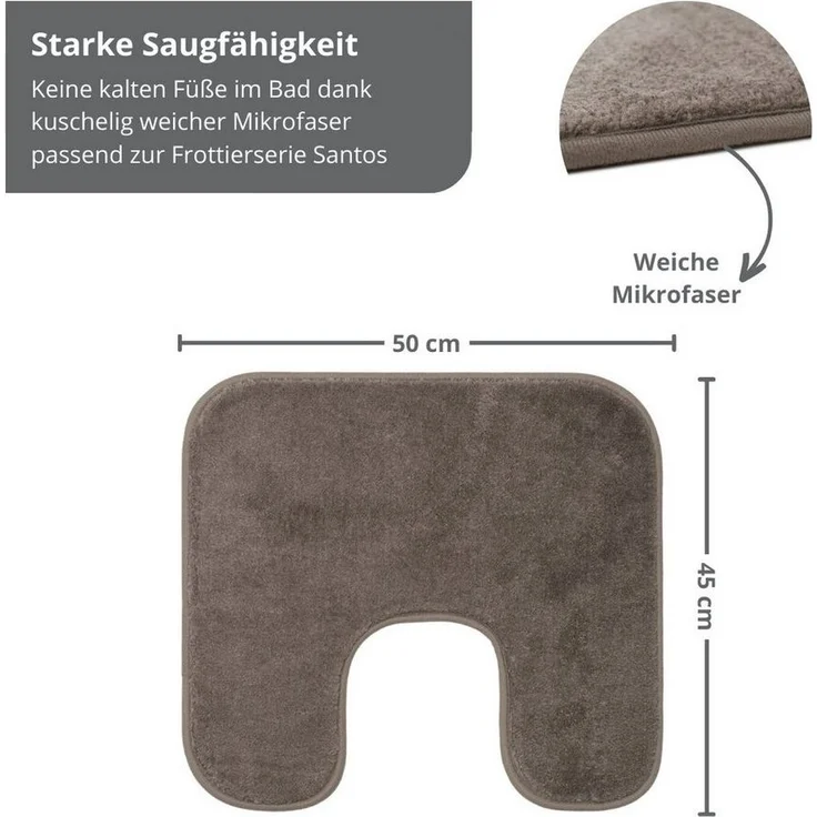 liebling Badematte Badteppich Santos, rutschhemmend beschichtet, schnell trocknend, Polyester, quadratisch, starke Saugfähigkeit, formstabil, in vielen Farben und Größen – Bild 2