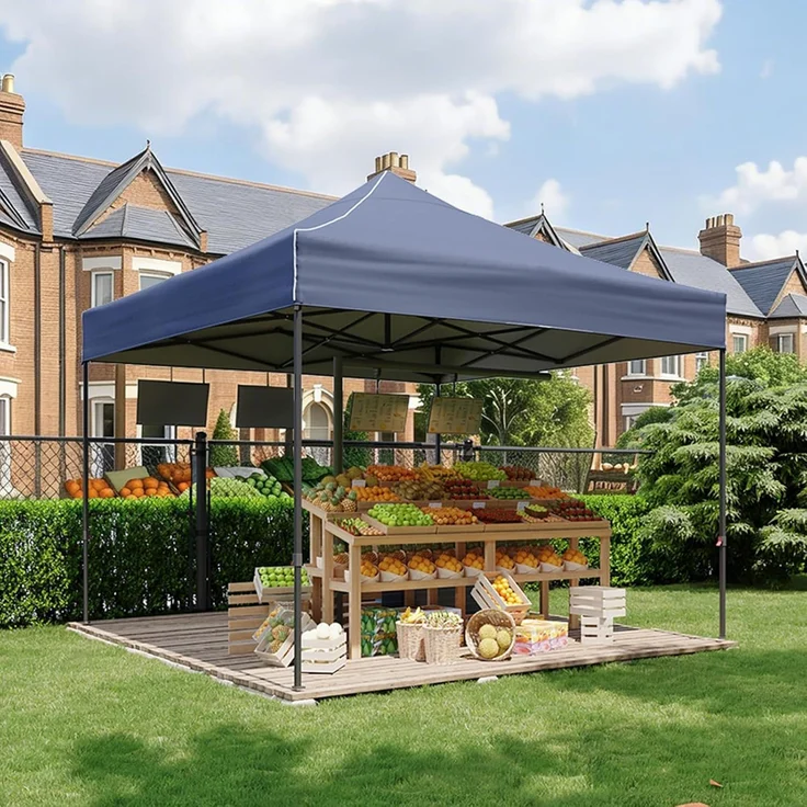Aoxun Faltpavillon 3x3m Wasserdicht Stabil, Pop Up Pavillon mit Handtasche, UV-Schutz 50+ Gartenzelt Inkl. Rolltasche, Sandbags, Partyzelt Fuer Camping, Strand, Hochzeit und Outdoor Shelter, Blau – Bild 7