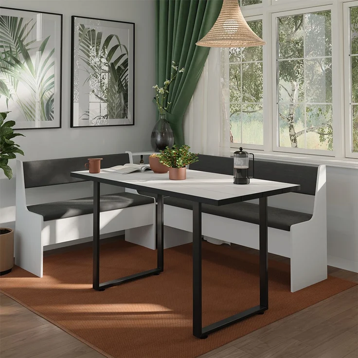 Eckbankgruppe Roman Weiß 150.1x180.1 cm Vicco – Bild 3