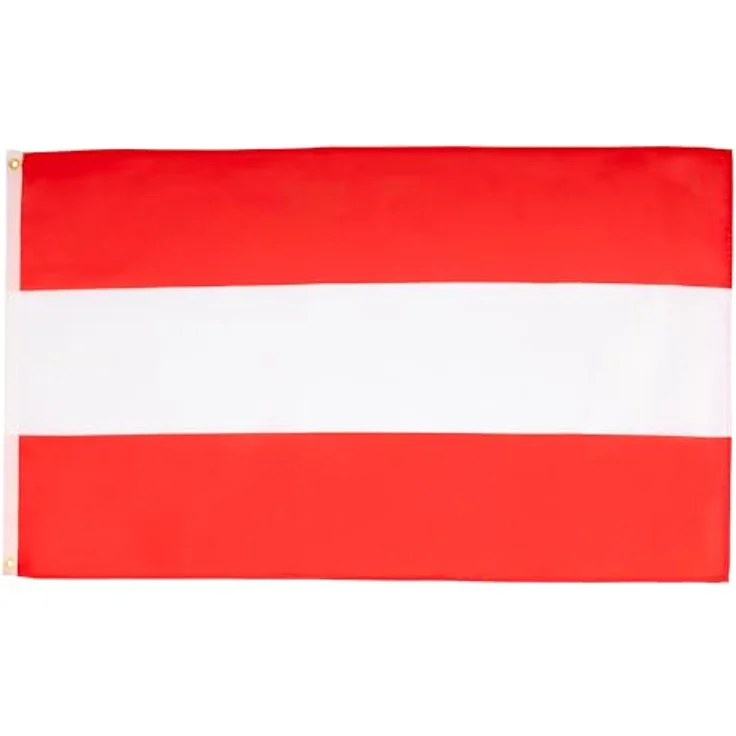 AZ FLAG 2er-Set Flaggen Österreich 90x60 cm Polyester 100D 2 Ösen | Für innen und außen Österreichische dekorative Flagge doppelte Nähte und verstärkte Kanten mit Metallösen 100D Polyester – Bild 1