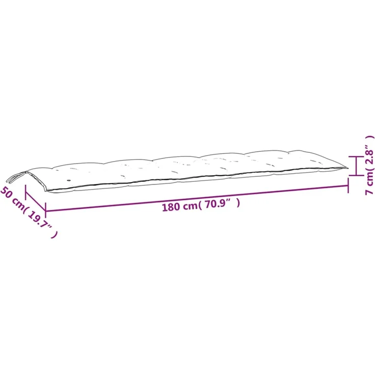 vidaXL Gartenbank-Auflagen 2 Stk. Anthrazit 180x50x7 cm Oxford-Gewebe 361716 – Bild 8