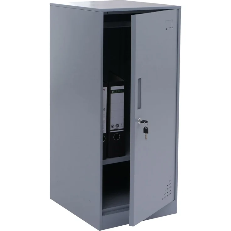 Spind HWC-P63, Schließfach Wertfachschrank Schließfachschrank Tür Kleiderstange, 90x38x45cm Stahl ~ grau – Bild 1
