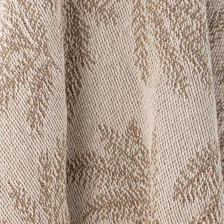 Wolldecke Bloomingville Decke GABRIELA Braun Beige mit Tannenzweigen 160x130 cm, Bloomingville – Bild 3