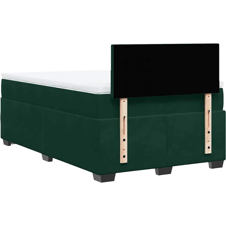 vidaXL Boxspringbett mit Matratze Dunkelgrün 120x200 cm Samt 3288579 – Bild 12