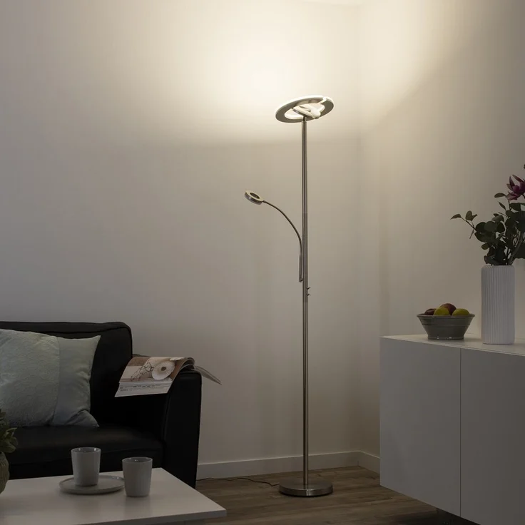 JUST LIGHT 11858-55 LOLAsmart-Rocco LED Stehleuchte mit Lesearm RGBW stahlfarben – Bild 6