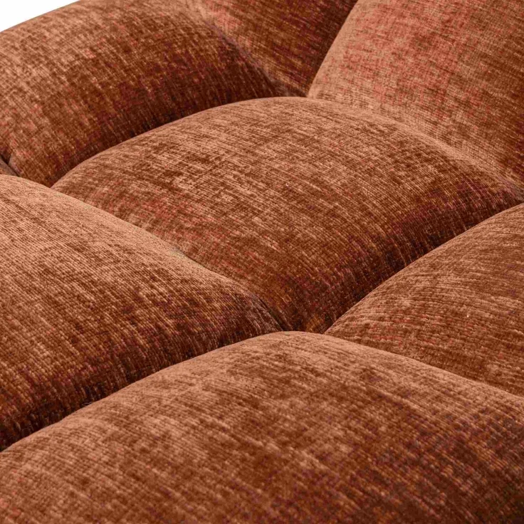 Drehsessel Elvi aus Chenille-Stoff, moderner Relaxsessel mit Drehfunktion, rostbraun, komfortabel gepolstert – Bild 6