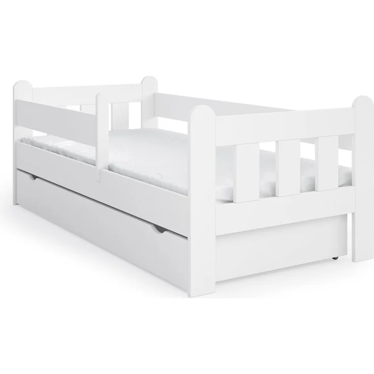 Kids Collective Kinderbett 80x160 | 80x180 | 90x200 cm mit Schublade, Rausfallschutz & Lattenrost in weiß 160x80 Mädchen Jungen Bett – Bild 2