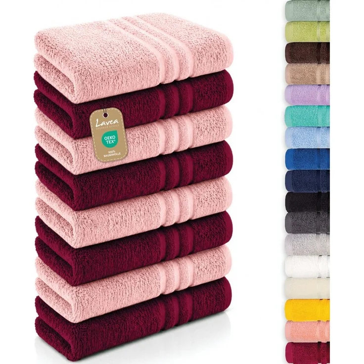 Lavea Handtücher 8er Handtuch Set 50x100 cm, Sporthandtuch, Badetuch, (Frottierserie Elena), Saugstarke & weiche Gästetücher, Handtuch Set – Bild 1