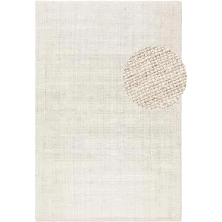 Hanse Home Jaipur Juteteppich - Natur Wohnzimmerteppich aus 100% Jute, Handgewebt & Natürlich - Robust & Pflegeleicht - Boho Naturfaser Jute Teppich für Wohnzimmer, Schlafzimmer - Weiß, 60x90 cm – Bild 2