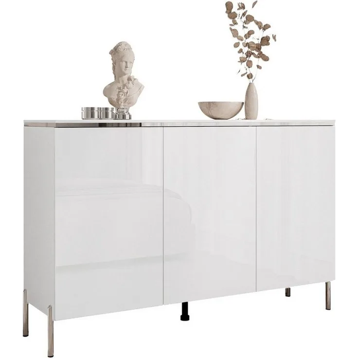 Lookway Kommode AURORA SILVER 3D mit Griffloses Öffnungssystem