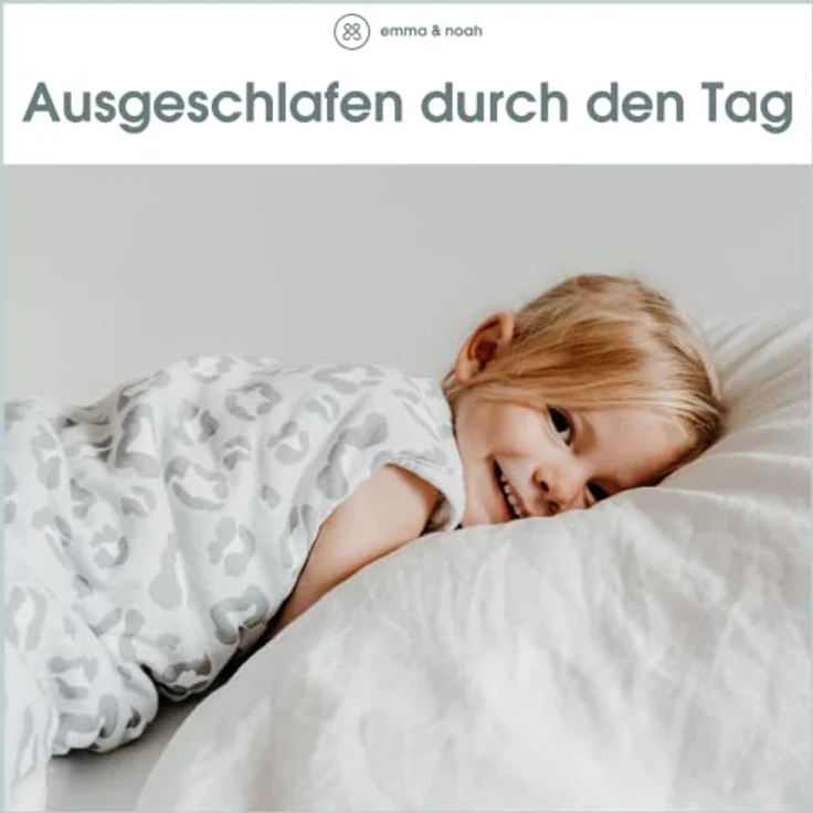emma & noah Baby Schlafsack mit Füßen 2.5 TOG, Strampelsack für den Herbst und Winter, Bio-Baumwolle, Oeko-TEX Zertifiziert, Kuscheliger Schlafsack für Neugeborere (Leo Grau, 80 cm) – Bild 4