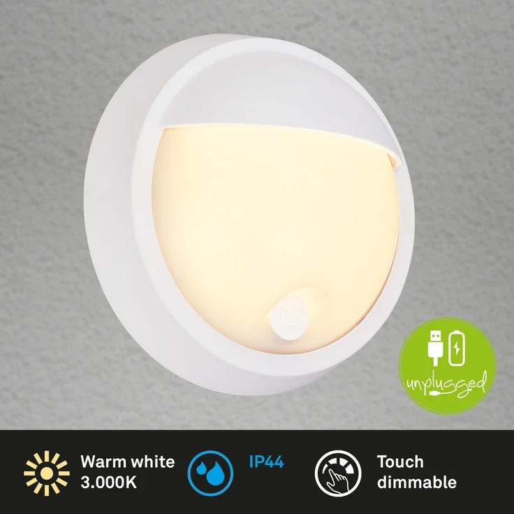 Briloner LED Außenwandleuchte Puni Akku 4W weiß Touch-Dimmer warmweiß – Bild 7