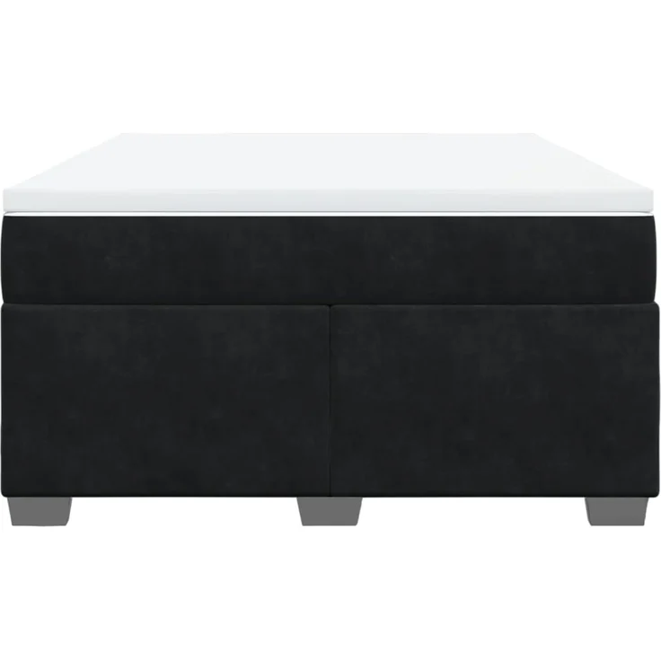 vidaXL Boxspringbett mit Matratze Schwarz 160x200 cm Samt 3285295 – Bild 4