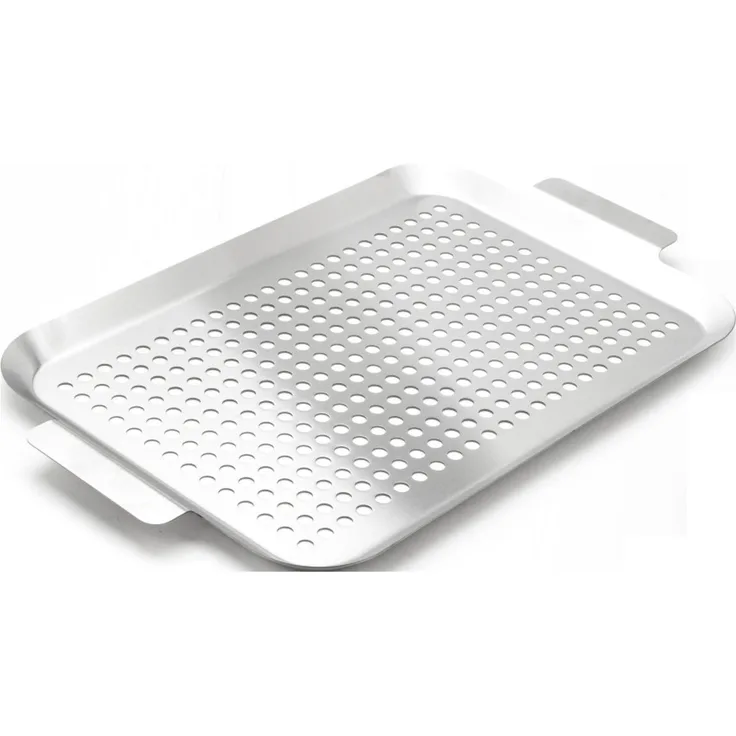 Primaster Grillschale mit Löcher Edelstahl 43 x 26 cm