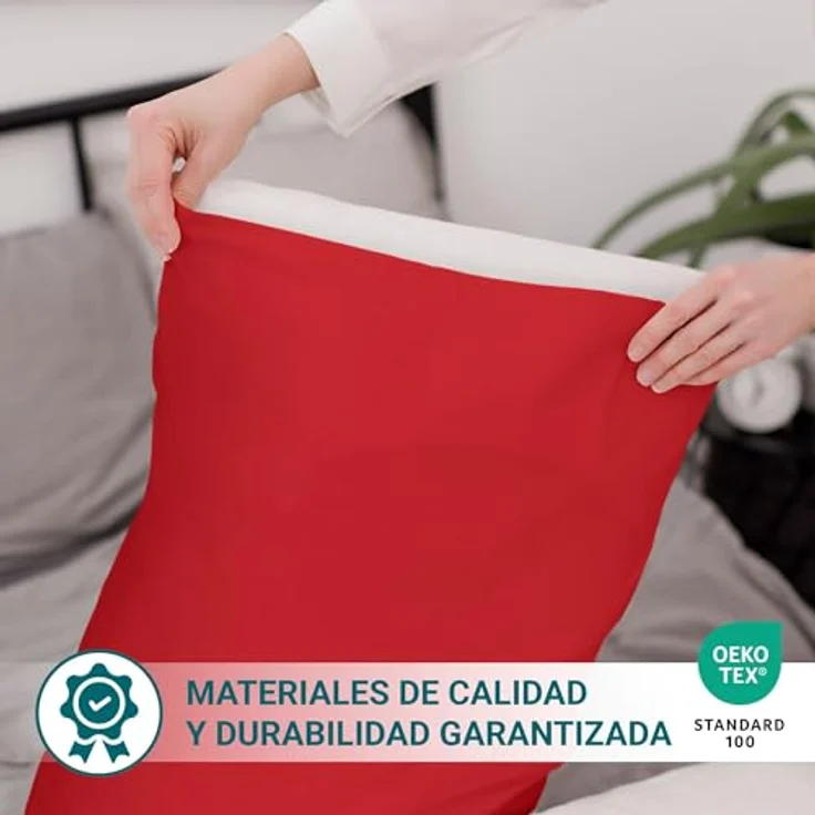 ECOMMERC3 Kissenbezug, 90 cm, extra weich und bequem, roter Kissenbezug, atmungsaktiv, leicht zu waschen, Rot – Bild 3