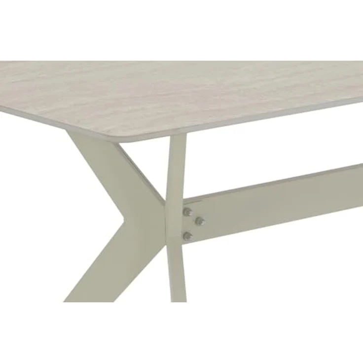 Hela Tische, Esstisch Küchentisch Paccino, Platte Sintered Stone Traventi-Optik, X-Metallgestell Oval Konisch, Oberfläche matt; Maß 180x90 cm – Bild 6