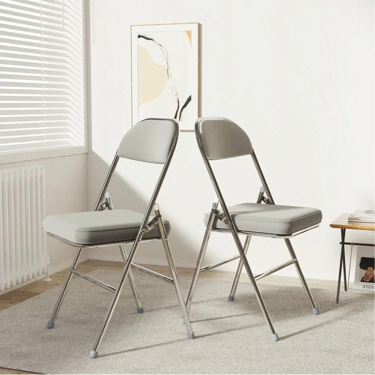 JEOBEST Klappstuhl Kunstleder Stuhl, (Set, 2/4 St)Klappbar, gepolstert, Metallgestell, bis 120 kg belastbar – Bild 2