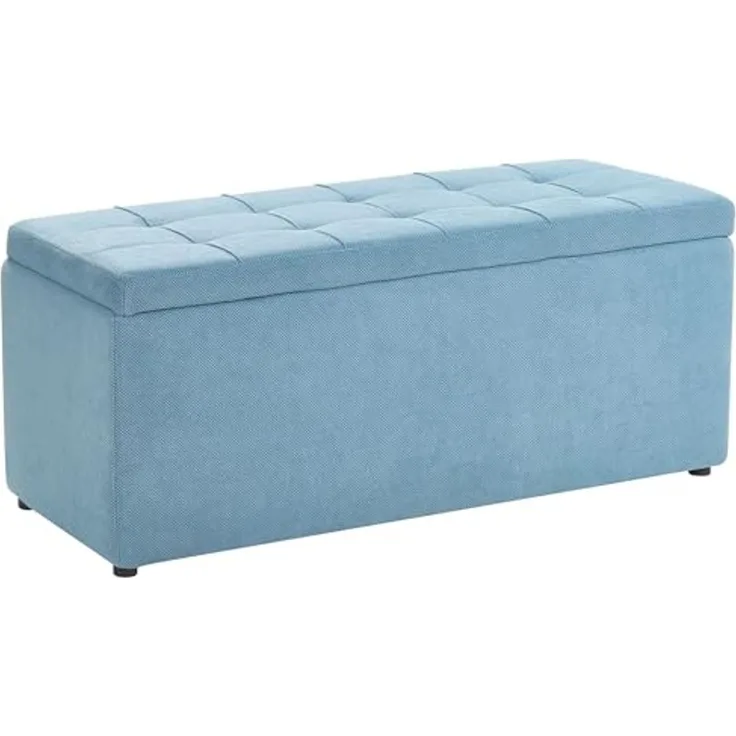 Ottomane mit Stauraum OREM Stoff 100 cm 40 cm Blau