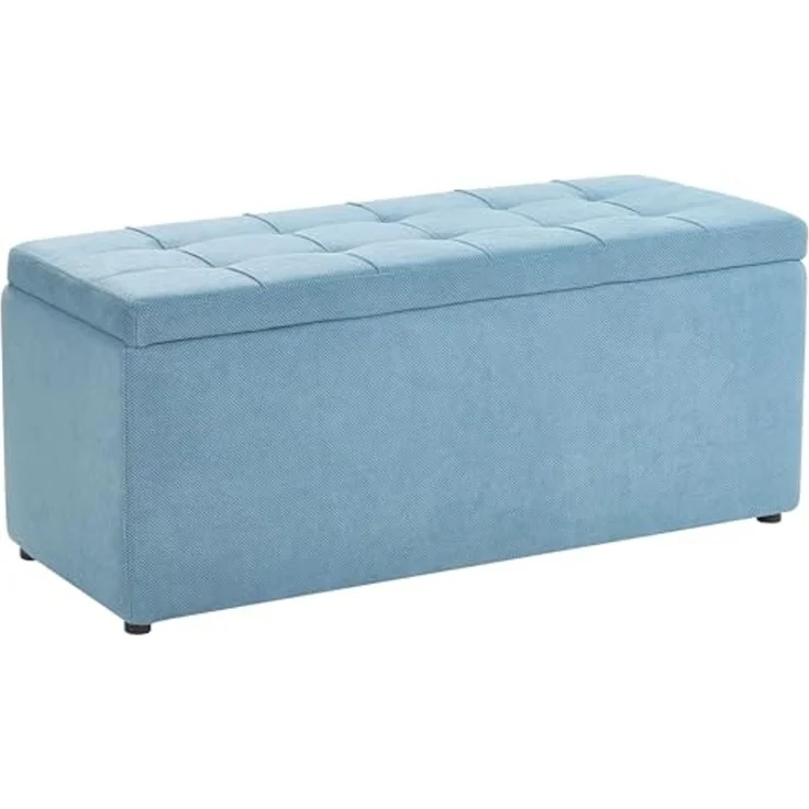Ottomane mit Stauraum OREM Stoff 100 cm 40 cm Blau – Bild 1