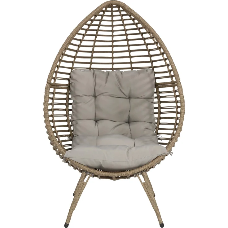 Lesli Living Gartensessel CHILL Sitzei Egg Polyrattan Stroh – Bild 3