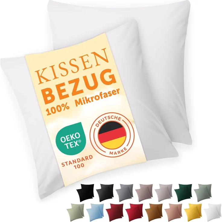Blumtal Kissenbezüge aus gebürstetem Mikrofaser-Gewebe, (2 Stück), mit Reißverschluss oder Verschlusslasche