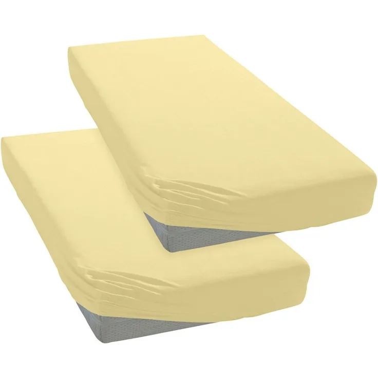 OTTO home Spannbettlaken PHYSALIS Comfort, Jersey, Gummizug: rundum, (2 Stück), Baumwolle 150 g/m², Matratzen bis 20 cm Höhe, Bettlaken, Spannbetttuch