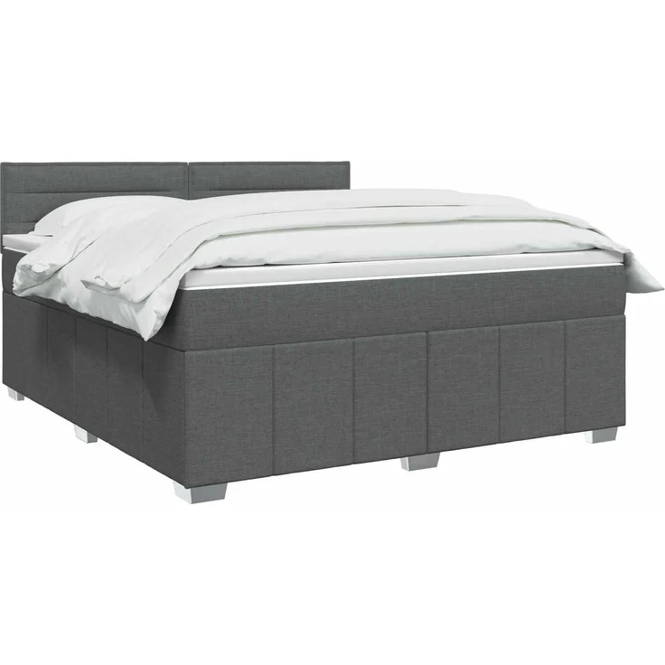 vidaXL Boxspringbett mit Matratze Dunkelbraun 140 x 200 cm Stoff 3452687 – Bild 3