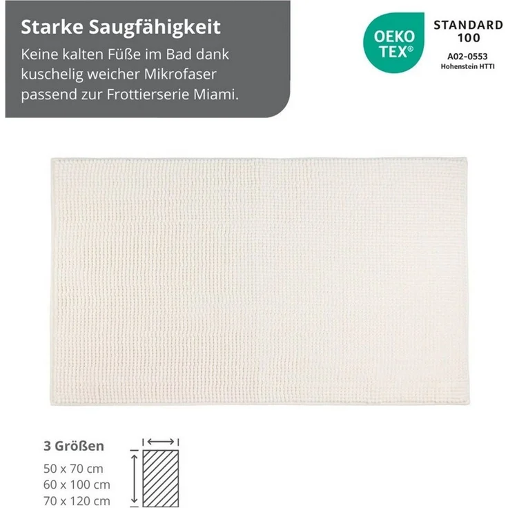 liebling Badematte Badteppich, Fußbodenheizung geeignet, in 3 Größen, Polyester, rechteckig, Antirutsch-Beschichtung, starke Saugfähigkeit, Öko-Tex zertifiziert – Bild 3