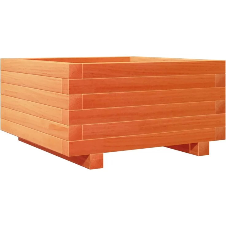 vidaXL Pflanzkübel Wachsbraun 50x50x26,5 cm Massivholz Kiefer 847295 – Bild 1