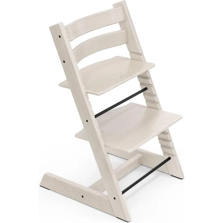 Stokke 'Tripp Trapp' Hochstuhl, whitewash, höhenverstellbar, Buche massiv, bis 110 kg